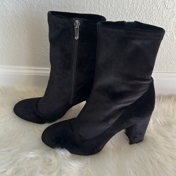Sam Edelman Black Velvet Calexa Sock Boots Size 7.5 - Picture 5 of 11